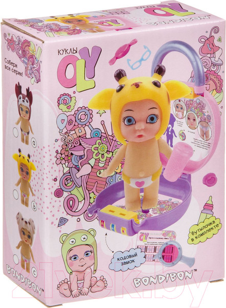 Изображение товара Кукла с аксессуарами Bondibon OLY в шапочке с животным / ВВ3872