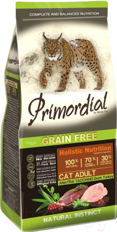 Изображение товара Сухой корм для кошек Primordial Cat Adult Duck & Turkey / MGSP1102 (2кг)