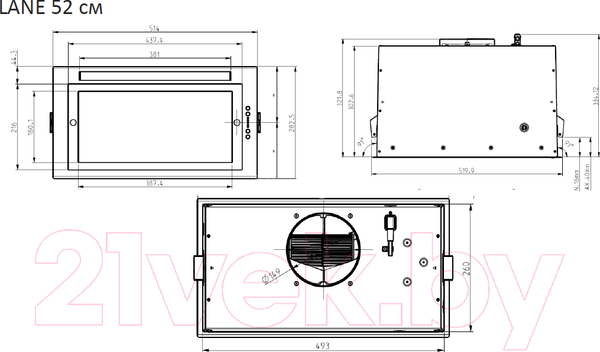 Изображение товара Вытяжка скрытая Elica Lane IX/A/52