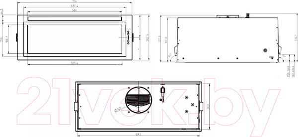 Изображение товара Вытяжка скрытая Elica Lane IX/A/72