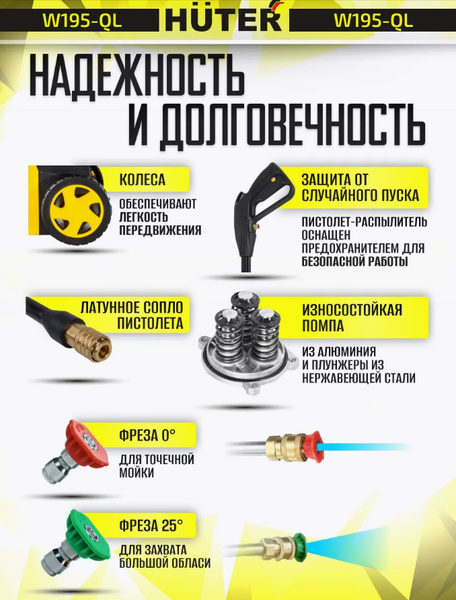 Изображение товара Мойка высокого давления Huter W195-QL (70/8/14)