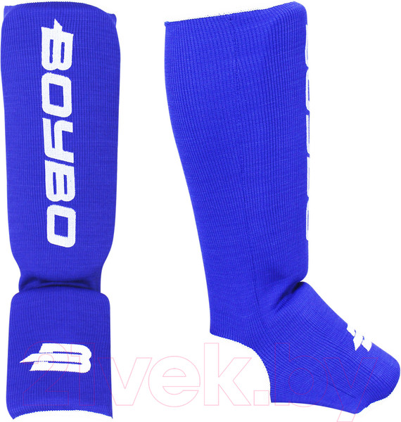 Изображение товара Защита голень-стопа для единоборств BoyBo Хлопчатобумажная (M, синий)