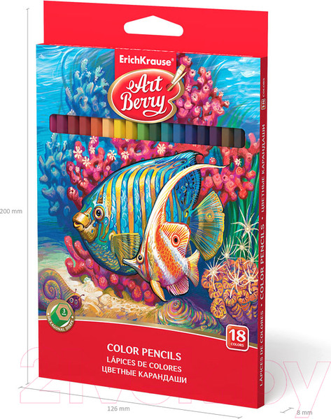 Изображение товара Набор цветных карандашей Erich Krause ArtBerry / 32879 (18цв)