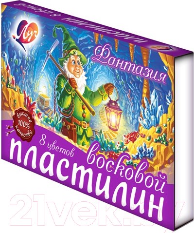 Изображение товара Пластилин восковой ЛУЧ Фантазия / 25С 1522-08 (8цв)