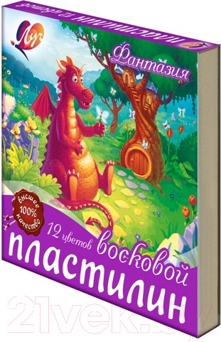 Изображение товара Пластилин восковой ЛУЧ Фантазия / 25С 1523-08 (12цв)