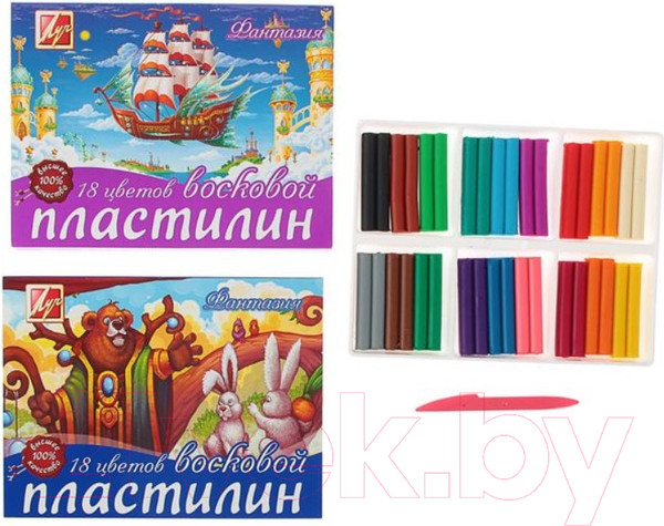 Изображение товара Пластилин восковой ЛУЧ Фантазия / 25С 1524-08 (18цв)