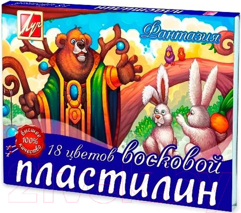 Изображение товара Пластилин восковой ЛУЧ Фантазия / 25С 1524-08 (18цв)