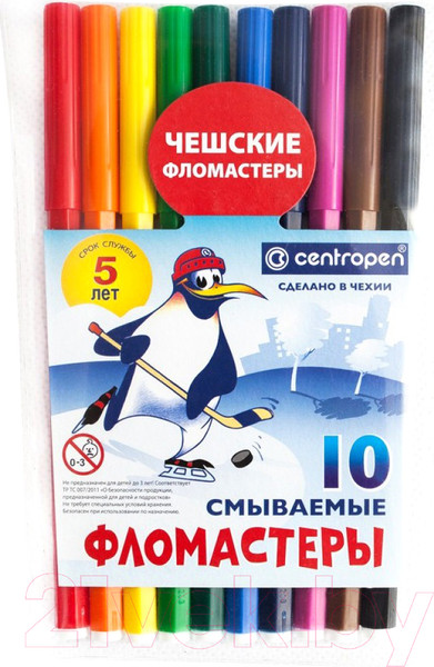 Изображение товара Фломастеры Centropen Пингвины / 7790 1086 (10шт)
