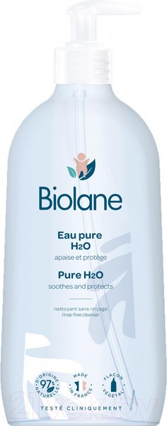 Изображение товара Мицеллярная вода детская Biolane Н2О Очищающая вода не требующая смывания (750мл)