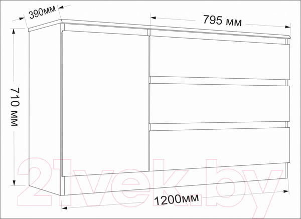 Изображение товара Тумба Евва Турин ТР-1D3S/S (дуб сонома)