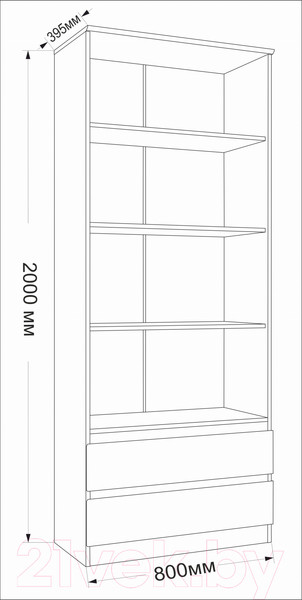 Изображение товара Стеллаж Евва Турин ТР-4T2S/YA-S (ясень снежный)