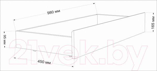 Изображение товара Комплект ящиков под кровать Евва Турин ТР-1-Sб/YA-S (ясень снежный)