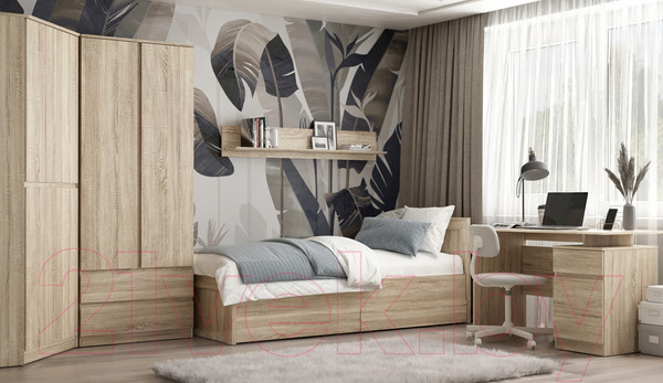 Изображение товара Односпальная кровать Евва Турин ТР-900мп/S (дуб сонома)