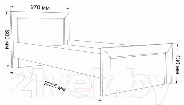 Изображение товара Односпальная кровать Евва Турин ТР-900мп/S (дуб сонома)