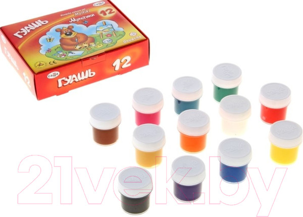 Изображение товара Гуашь ГАММА Мультики / 221032 (12цв)