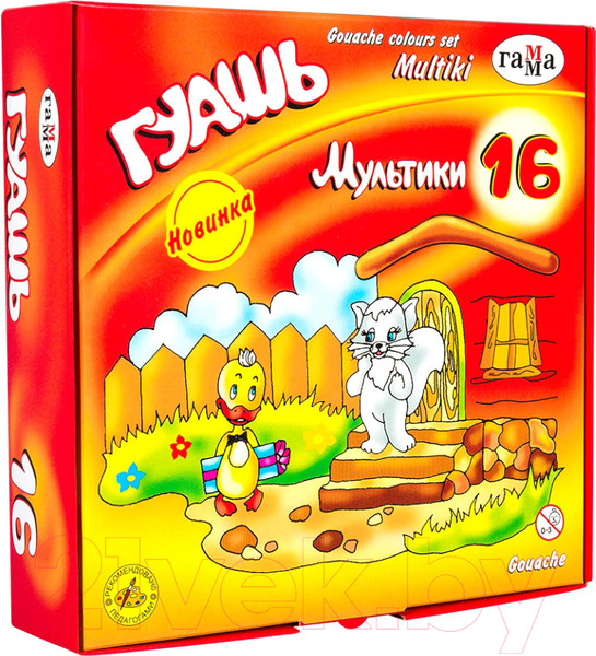 Изображение товара Гуашь ГАММА Мультики / 221032-16 (16цв)
