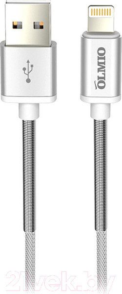 Изображение товара Кабель Olmio Hd USB 2.0 - lightning 2.1A / 038645 (1.2м, белый)