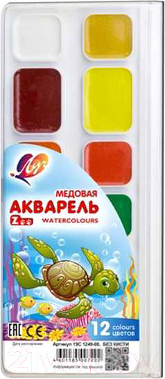 Изображение товара Акварельные краски ЛУЧ ZOO / 19С 1249-08 (12цв)