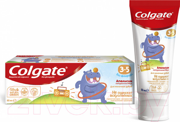 Изображение товара Зубная паста Colgate Для детей 3-5 лет. Нежная мята без фторида (60мл)