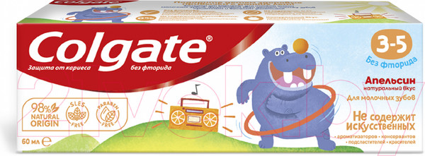 Изображение товара Зубная паста Colgate Для детей 3-5 лет. Нежная мята без фторида (60мл)