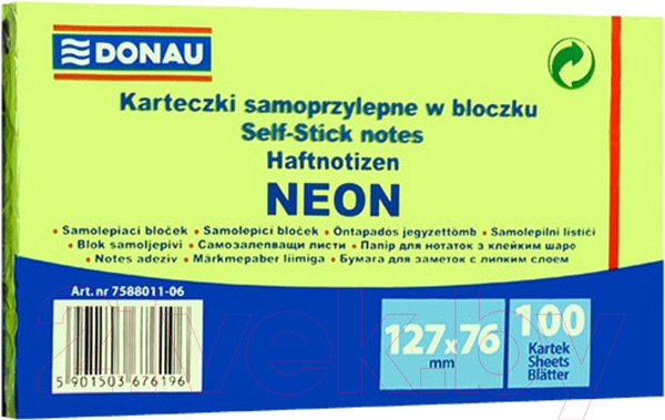 Изображение товара Блок для записей Donau Neon / 7588011-06 (зеленый неон)