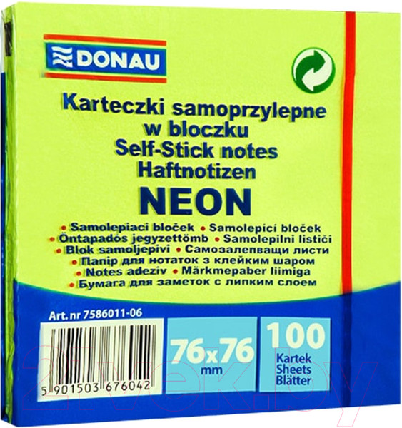 Изображение товара Блок для записей Donau Neon / 7586011-06 (зеленый неон)