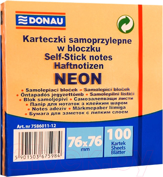 Изображение товара Блок для записей Donau Neon / 7586011-12 (оранжевый неон)