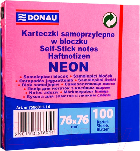 Изображение товара Блок для записей Donau Neon / 7586011-16 (розовый неон)