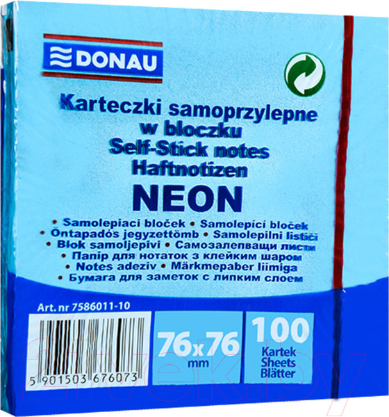 Изображение товара Блок для записей Donau Neon / 7586011-10 (синий неон)