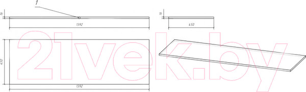 Изображение товара Столешница для тумбы в ванную Cersanit Moduo 140 / SB-BL-MOD140