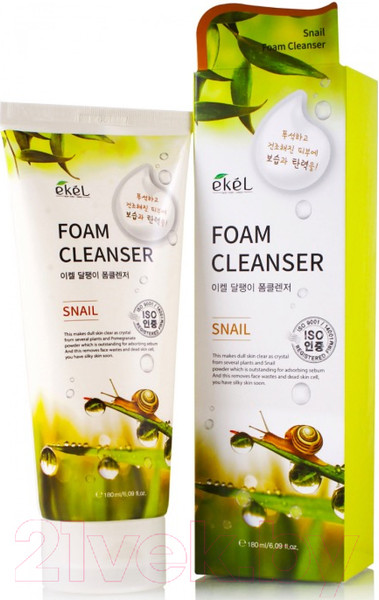 Изображение товара Пенка для умывания Ekel Snail Foam Cleanser с муцином улитки (180мл)