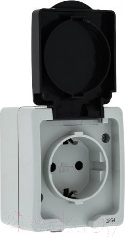 Изображение товара Розетка КС 1 ОП 16А IP54 / 74843 (серый)