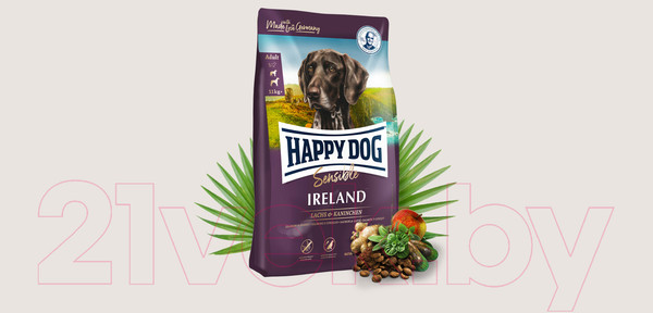 Изображение товара Сухой корм для собак Happy Dog Supreme Sensible Irland Lachs & Kaninchen (12.5кг)