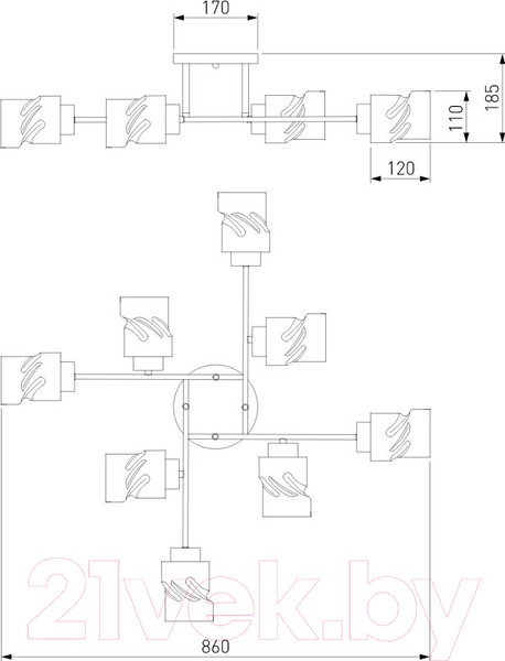 Изображение товара Люстра Евросвет 30165/8 (черный жемчуг)