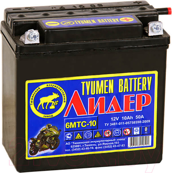 Изображение товара Мотоаккумулятор Tyumen Battery Лидер 6МТС-10 / 00-00001634 (10 А/ч)