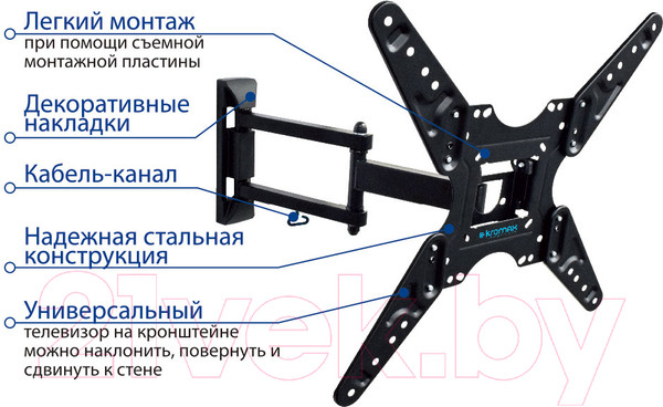 Изображение товара Кронштейн для телевизора Kromax Optima-414 (черный)