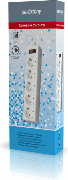 Изображение товара Сетевой фильтр SmartBuy SBSP-50-W