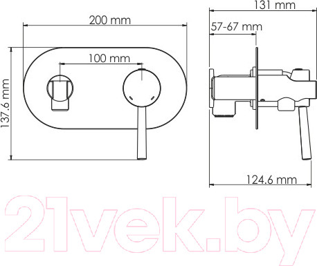 Изображение товара Гигиенический душ со смесителем Wasserkraft Main 4138