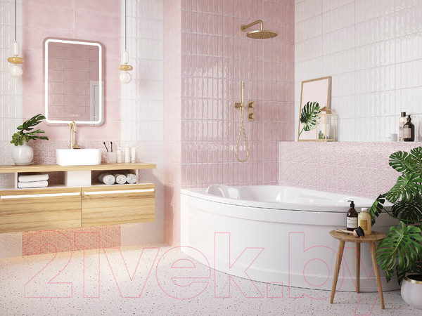 Изображение товара Плитка Cersanit Pudra Рельеф PDG072D (200x440, розовый)