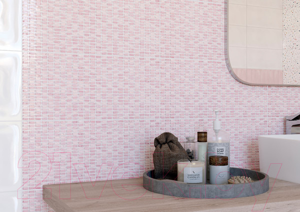 Изображение товара Плитка Cersanit Pudra Рельеф PDG072D (200x440, розовый)