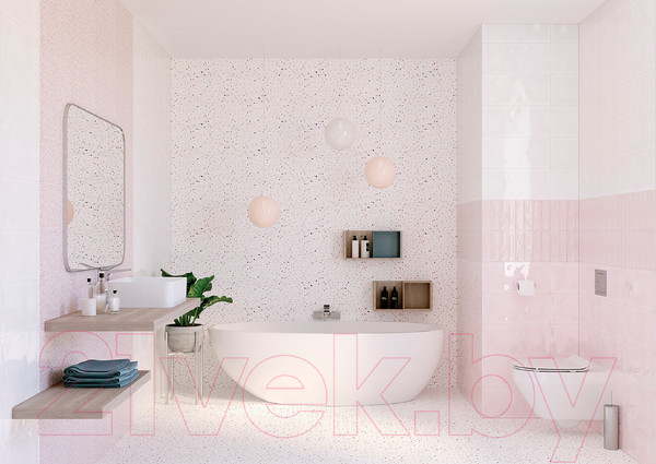 Изображение товара Плитка Cersanit Pudra Рельеф PDG072D (200x440, розовый)