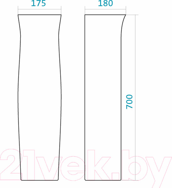 Изображение товара Умывальник Santek Анимо 55 (с отверстием и пьедесталом)