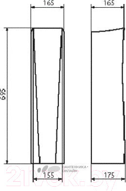 Изображение товара Умывальник Santek Бриз 55 (с отверстием и пьедесталом)