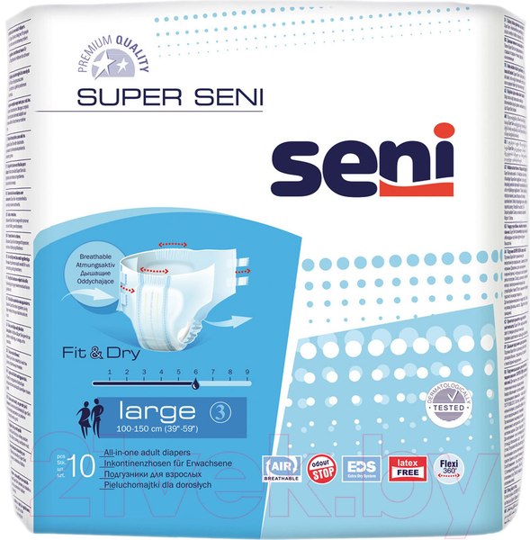 Изображение товара Подгузники для взрослых Seni Super Air Large (10шт)