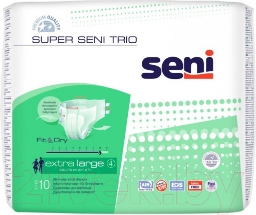Изображение товара Подгузники для взрослых Seni Super Trio Extra Large (10шт)
