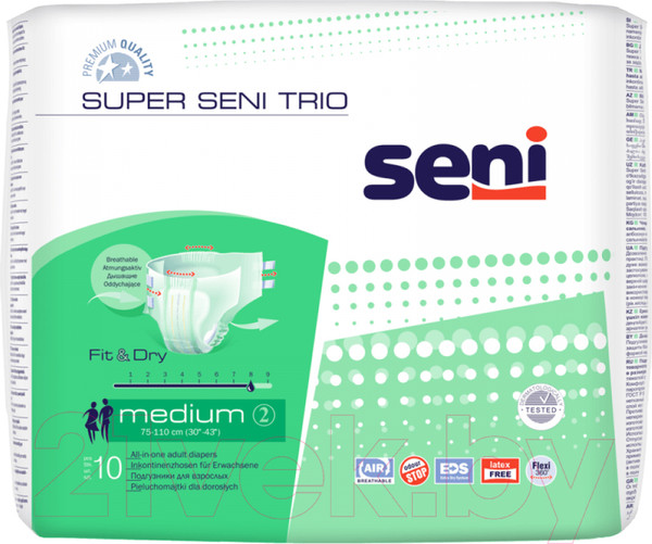 Изображение товара Подгузники для взрослых Seni Super Trio Medium (10шт)
