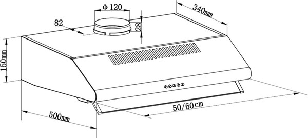 Изображение товара Вытяжка плоская Maunfeld MP-1 50 (белый)