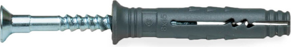 Изображение товара Дюбель-гвоздь ЕКТ Потайной 8x45 / VZ011260 (100шт, полипропилен)
