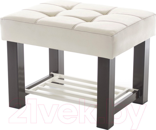 Изображение товара Банкетка AMC Lux 4 кожзам с полкой / 4.1Б60233 (коричневый/бежевый/бежевый)