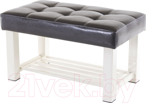 Изображение товара Банкетка AMC Lux 4 кожзам с полкой / 4.1Б80323 (бежевый/коричневый/бежевый)